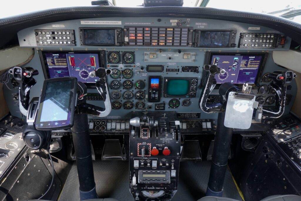 Cockpit and instrument panel of a SkyCare Metroliner aircraft