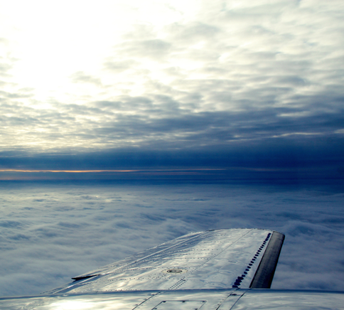 View above the clouds from a SkyCare Metro aircraft