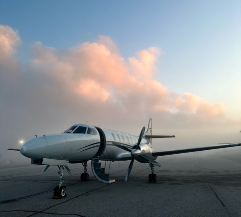 SkyCare Metro aircraft on the apron during charter operations