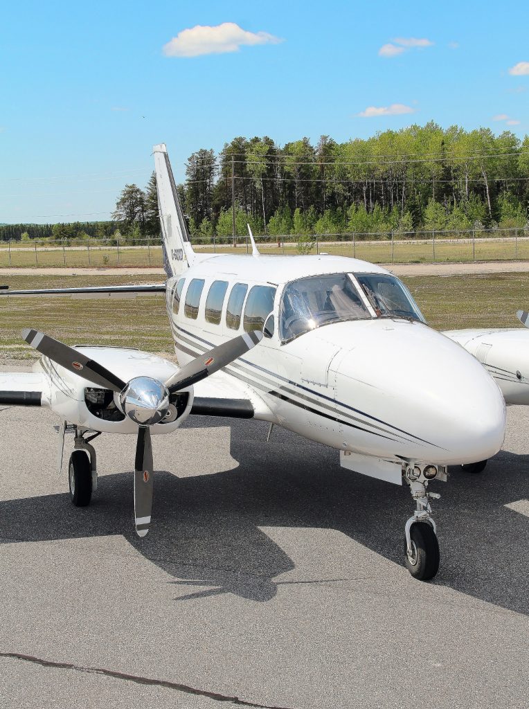 SkyCare Piper Navajo aircraft on the apron